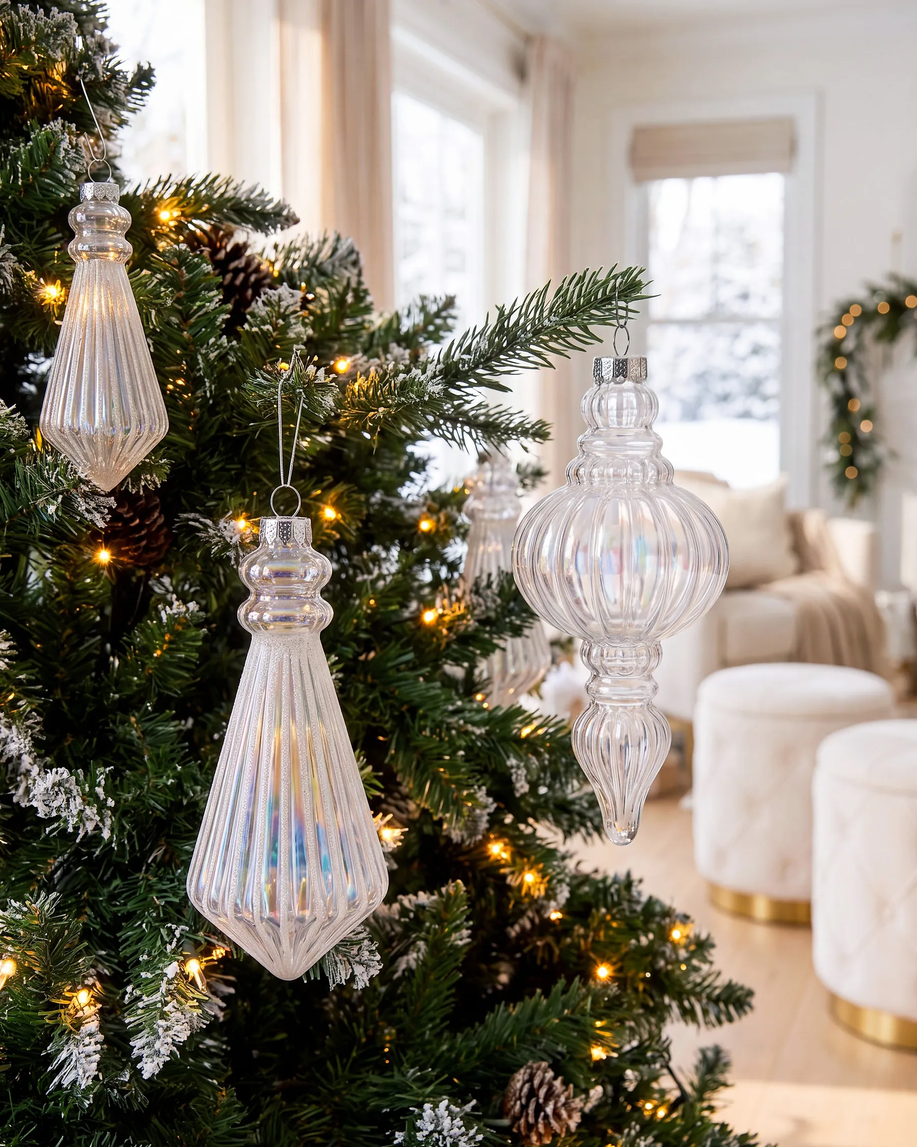 Conjunto de 12 bolas de Navidad ICEFROST Vidrio Plateado_1192197