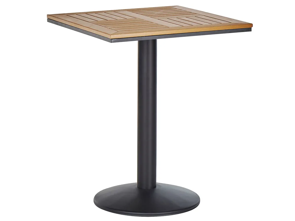 Bistro Set with Cushions PALMI Metal Grey_808253
