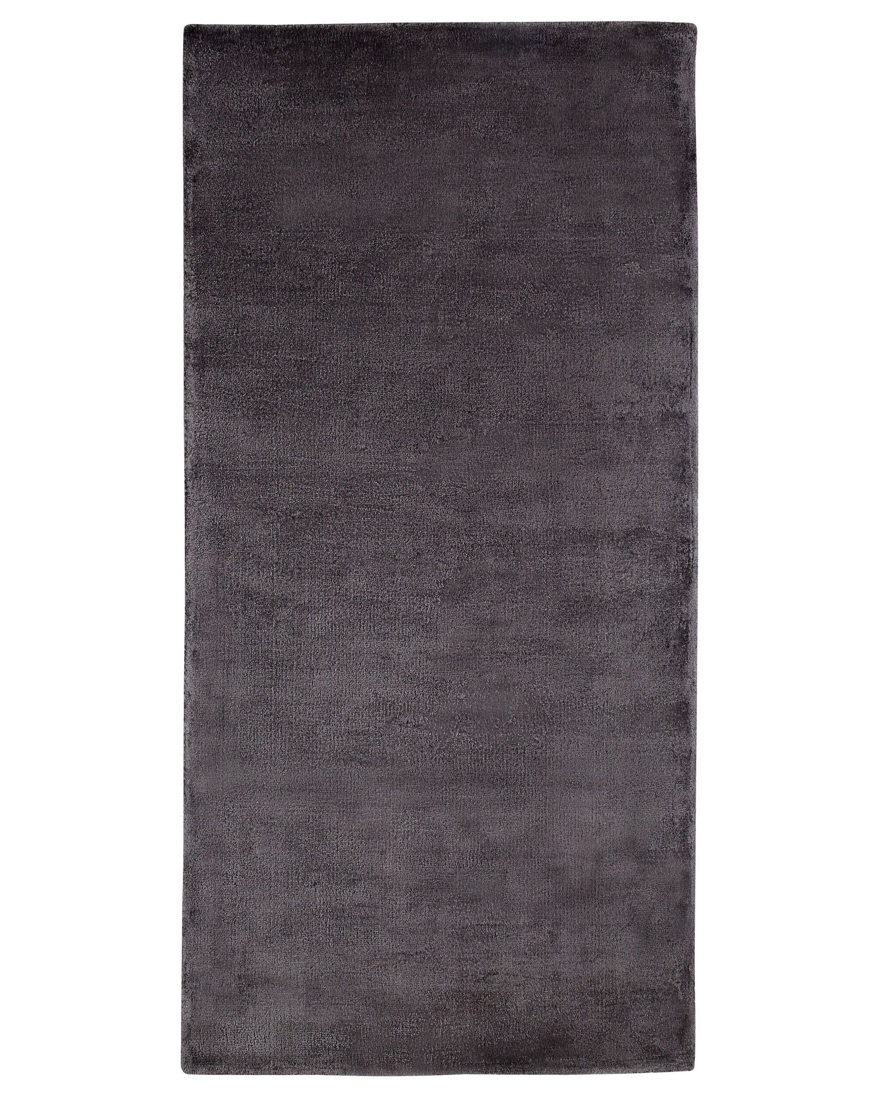 Alfombra de viscosa gris oscuro 80 x 150 cm GESI II_762283