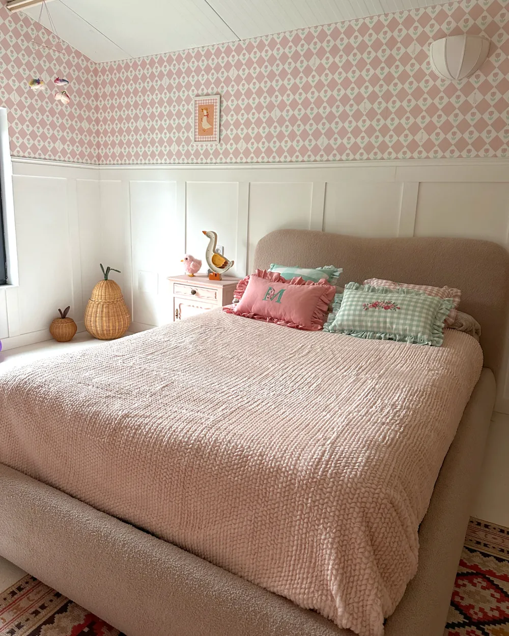 Bett mit Stauraum BLAGNAC Bouclé Beige 140 x 200 cm_1039189