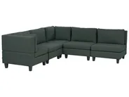 Modular Corner Sofa 5 Seater UNSTAD Fabric Dark Green Right Hand_925488