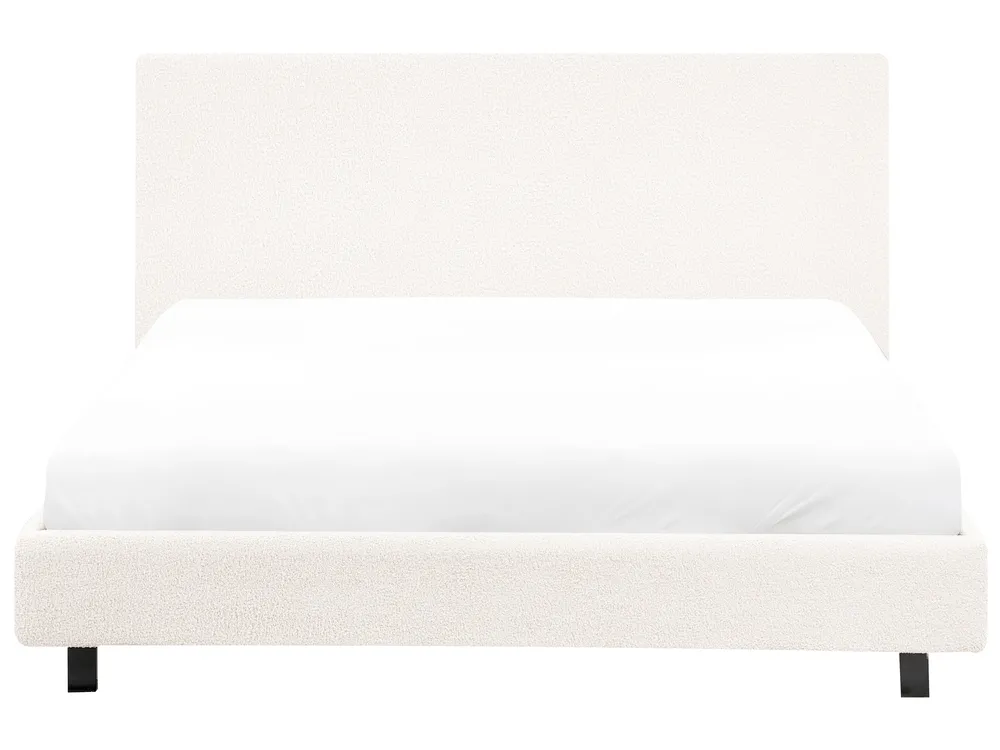 Bed Boucle ALBI 140 x 200 cm (EU Double) Off-White_981890
