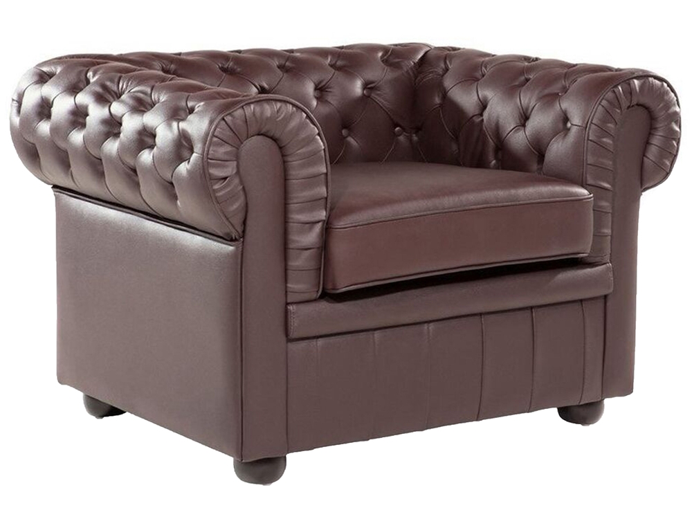 Leather Living Room Set Brown CHESTERFIELD Beliani
