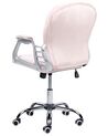 Krzesło biurowe regulowane welurowe różowe PRINCESS_855703