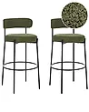 Set of 2 Bar Chairs ALLISON Boucle Green