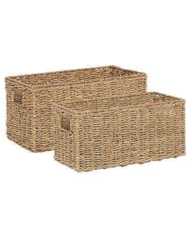 Set Di 2 Piccoli Cestini Per Il Bucato In Seagrass In Vari Colori Tropical Alexandra House Set Di 2 Piccoli Cestini Per Il Bucato In Seagrass In Vari Colori Tropical Alexandra House