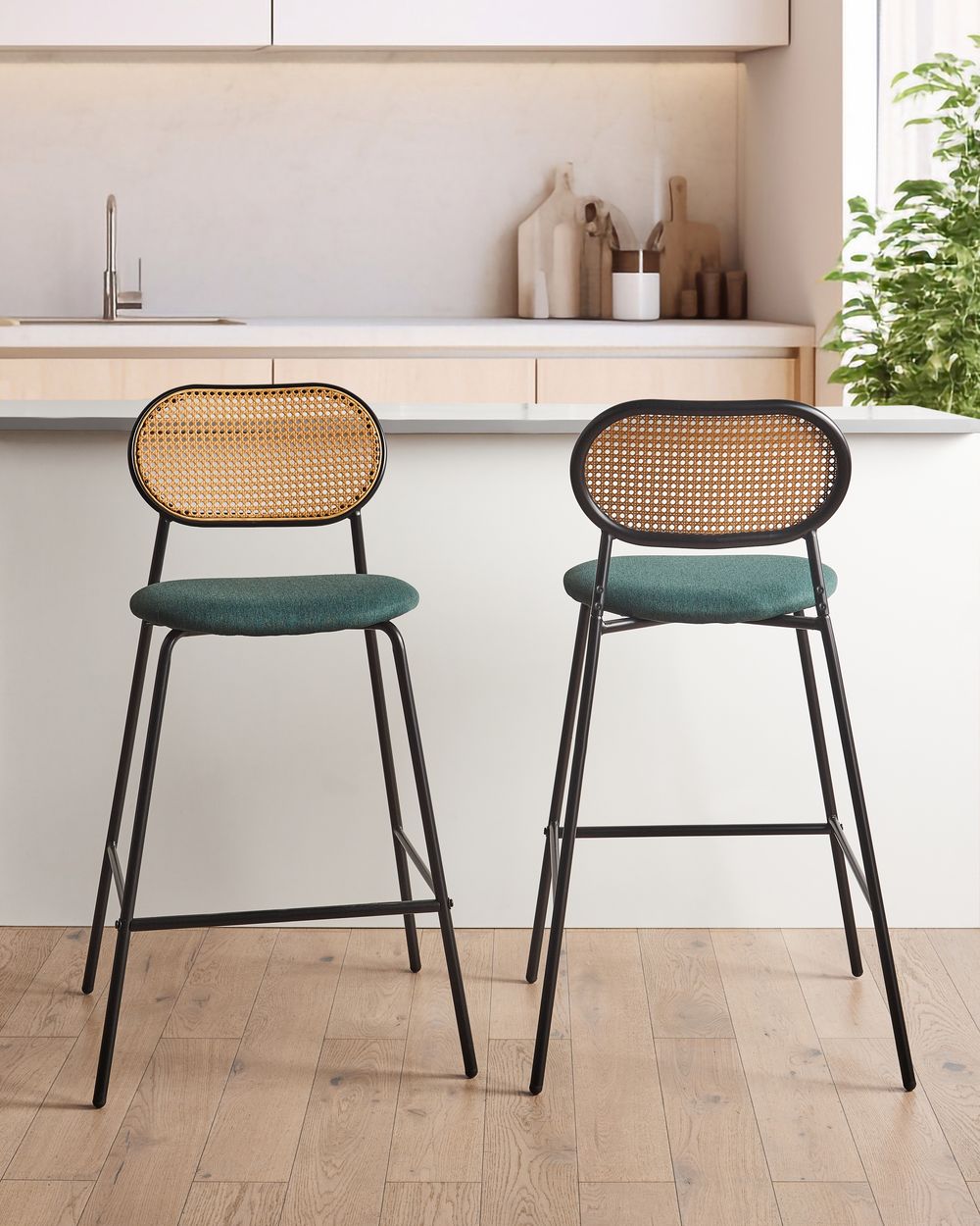 Set of 2 Bar Chairs ADAVER Black