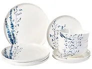 Vajilla de 12 piezas MAHLEB Porcelana Blanco/Azul_1191943