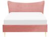 Velvet EU Double Bed Pink CHALEIX_844519