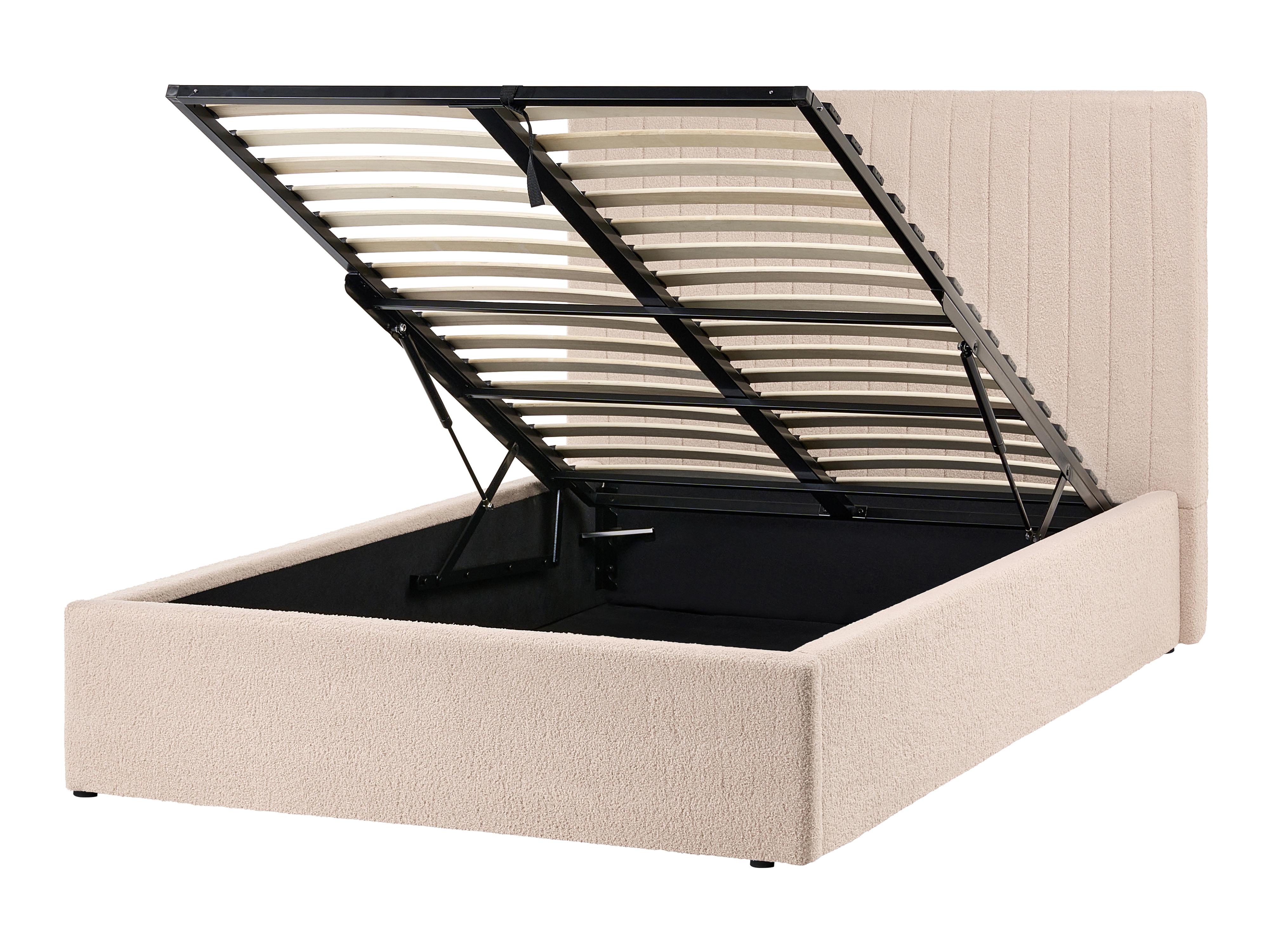 Ottoman Bed VION Boucle Beige 120 x 200 cm (EU Small Double)_1062902