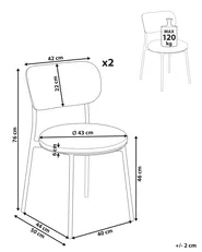 Set di 2 sedie da pranzo CASEY Bouclé Tortora_887289