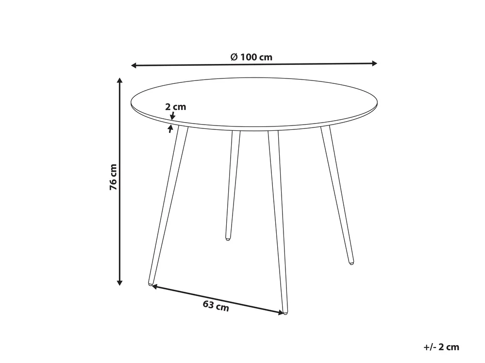 Dining Table BJORKA Light Brown 100 cm 100 cm_886414
