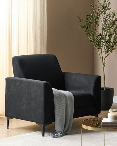 Fabric Armchair Black FENES