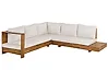 Garden Corner Sofa 5 Seater MARETTIMO Certified Acacia Wood Off-White Right Hand