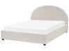 Fabric EU King Size Ottoman Bed Light Beige VAUCLUSE_876650