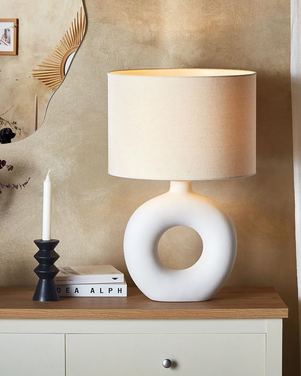 Lampa stołowa VENTA Ceramika Biały