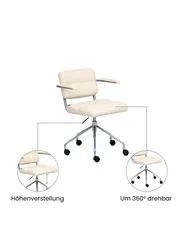 Schreibtischstuhl CANDOR Kunstleder Cremeweiss_1071316