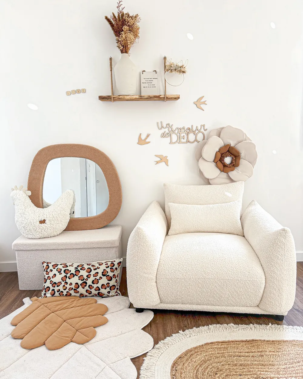 Poltrona JAMSA Bouclé Bianco sporco_949413