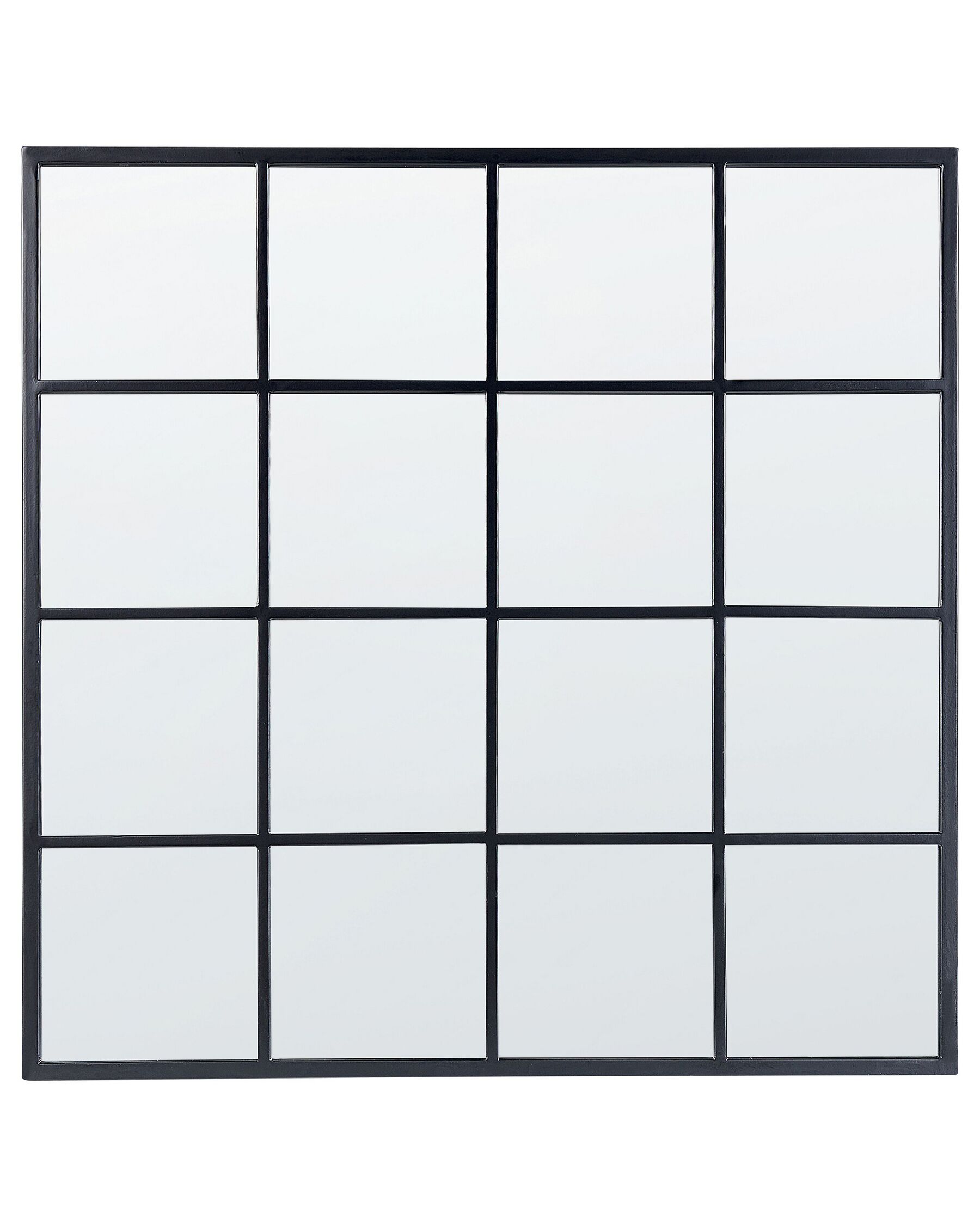Miroir mural en forme de fenêtre en métal noir 78 x 78 cm BLESLE_852307