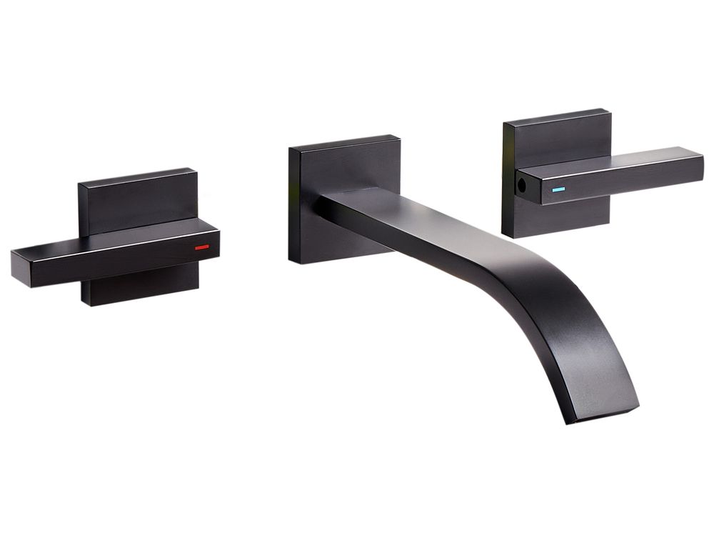 Wall Mounted Basin Mixer Tap BERRACO Brass Black