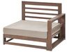 Lounge Set zertifiziertes Holz dunkelbraun 4-Sitzer rechtsseitig modular Auflagen taupe TIMOR II_853408