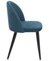 Sada 2 sametových židlí modrá VISALIA_710995