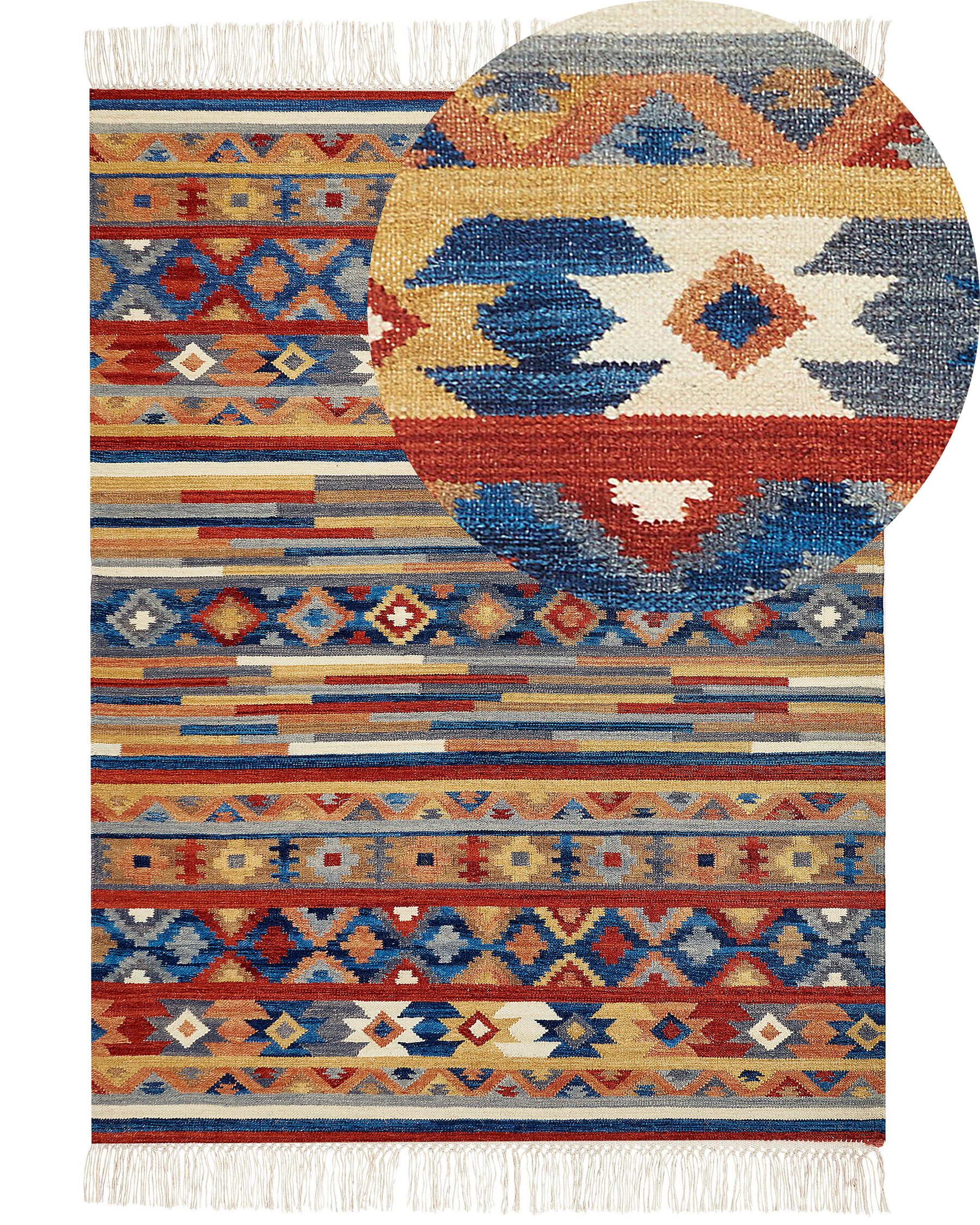 Wool Kilim Area Rug 200 x 300 cm Multicolour NORAKERT_859175