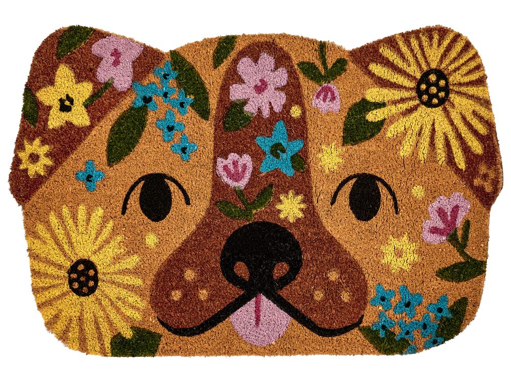 Paillasson TIBIG Multicolore 60 x 90 cm Chien Fibre de coco