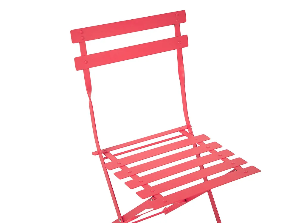 Bistro Set Folding FIORI Metal Red_816266