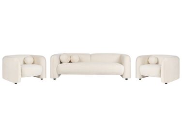 5 Seater Velvet Living Room Set Off-White LEIREN