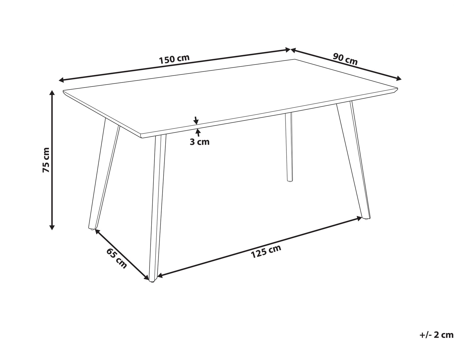 Dining Table 150 x 90 cm Black DORCAS_850661