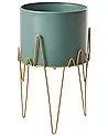 Elevated Plant Pot KALANDRA 29 cm Metal Dark Green