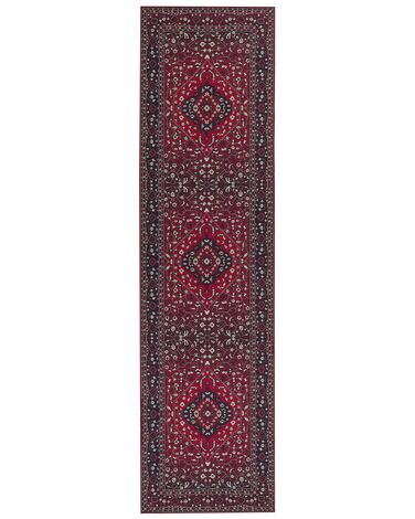 Vloerkleed polyester rood 80 x 300 cm VADKADAM