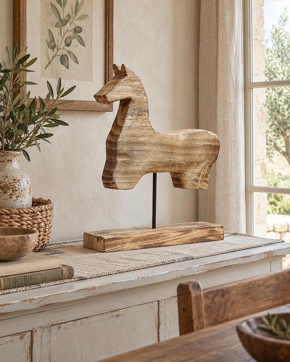 Accessoire Décoratif Cheval COLIMA Bois de paulownia Marron clair