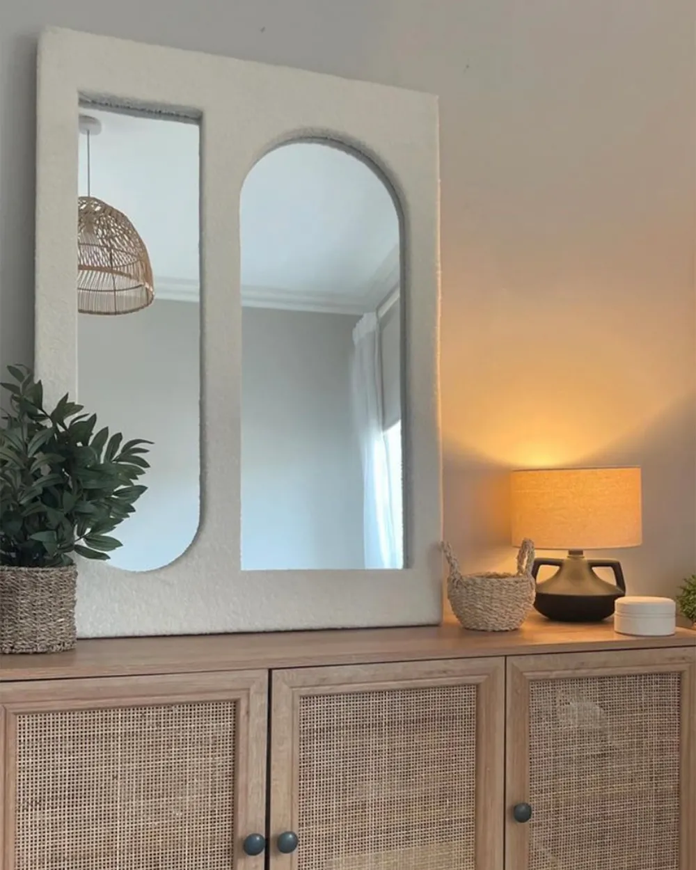 Wall Mirror MARCIGNY 70 cm 100 cm Boucle Off-White_946644