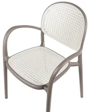 Set of 2 Garden Chairs POVOLETTO Synthetic Material Light Brown_1001792
