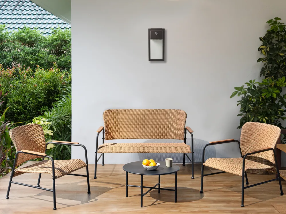 Garden Lounge Set with Table Seater OFANTO PE Rattan Natural