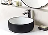Countertop Basin CALIG ⌀ 360 mm Ceramic Black/ White