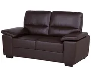 Sofa 2 Seater VOGAR Faux Leather Dark Brown_676525