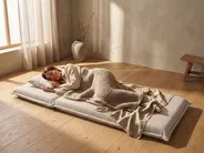 Single Sofa Bed DELLEN Fabric Off-White_1031448