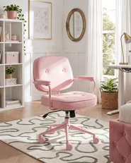 Krzesło obrotowe PARAMUS Ekoskóra Pastelowy róż_1072375