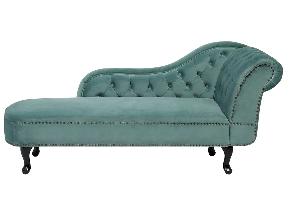 Chaise longue derecho NIMES Terciopelo Verde menta