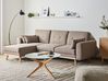 Corner Sofa Bed 3 Seater KAARINA Fabric Light Brown Right Hand