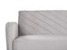 Sofá cama 3 plazas de terciopelo gris claro/madera oscura SENJA_818050