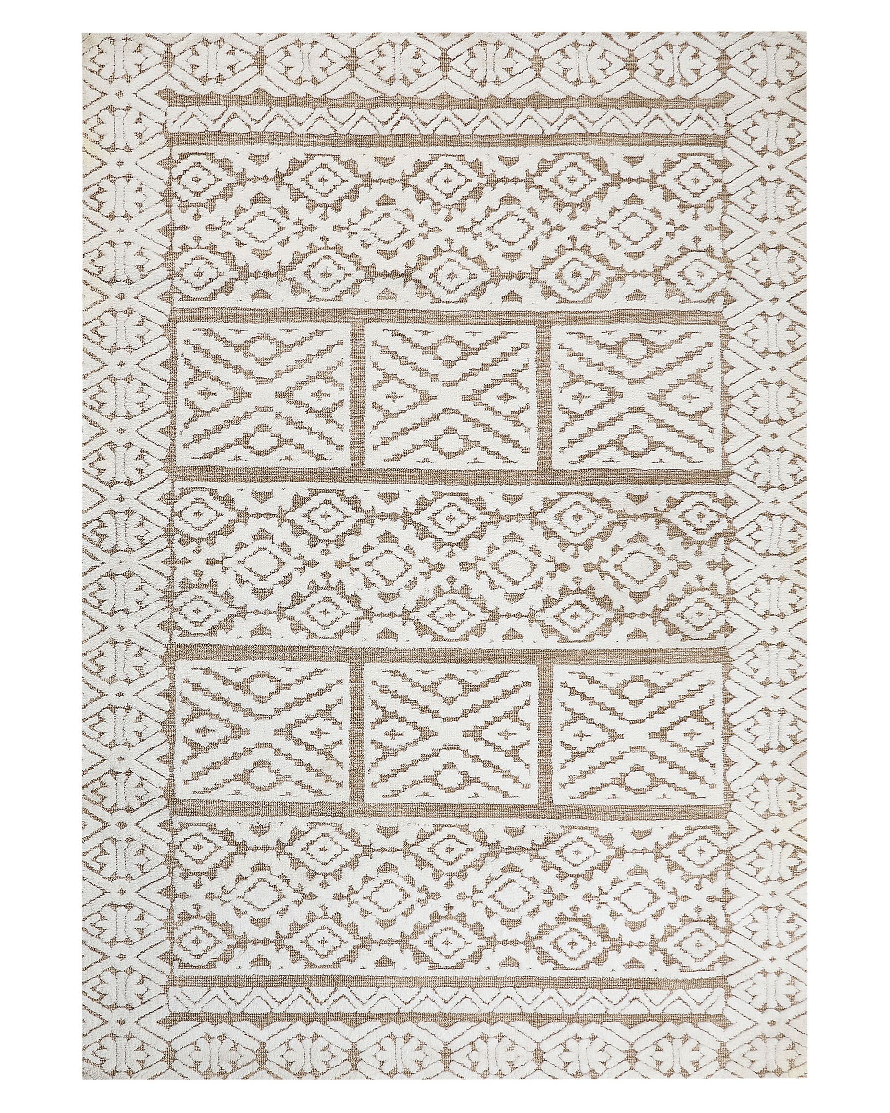 Teppich cremeweiss / beige 160 x 230 cm orientalisches Muster GOGAI_884378