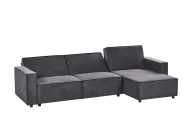 Corner Sofa Bed 3 Seater ROMEDAL II Fabric Graphite Grey Left Hand_971428