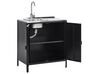 Steel Outdoor Kitchen Cabinet with Sink Black VILAMA_872455