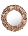 Round Wooden Wall Mirror ø 56 cm Light KAYENTA _759154