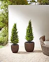 Sada 2 kvetináčov BERBERIS 34/45 cm Umelý ratan Tmavohnedá