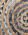 Okrúhly jutový koberec ⌀ 140 cm modrá/béžová LEVENTLER_871130
